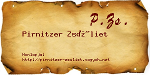 Pirnitzer Zsüliet névjegykártya